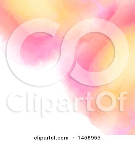 Clipart of a Pink White and Orange Watercolor Painting Background - Royalty Free Vector Illustration by KJ Pargeter