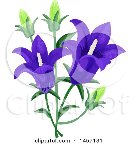 Clipart of a Plant with Purple Flowers - Royalty Free Vector Illustration by Vector Tradition SM