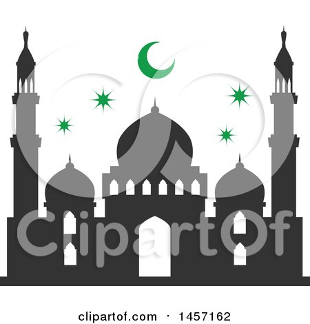 Clipart of a Ramadan Kareem Design with a Mosque - Royalty Free Vector Illustration by Vector Tradition SM