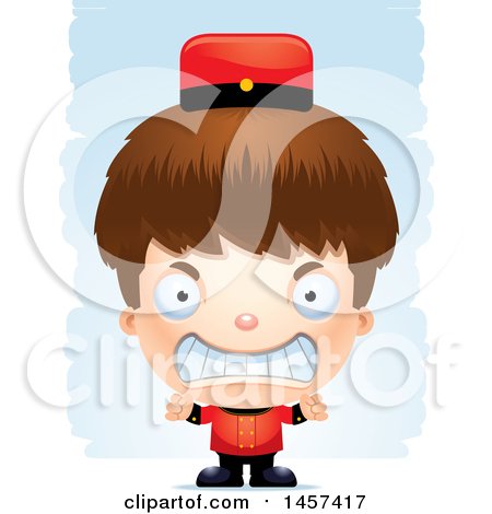 Clipart of a 3d Mad White Boy over Strokes - Royalty Free Vector Illustration by Cory Thoman