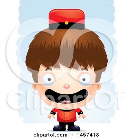 Clipart of a 3d Happy White Boy over Strokes - Royalty Free Vector Illustration by Cory Thoman