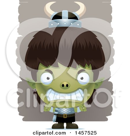 Clipart of a 3d Mad Goblin Boy - Royalty Free Vector Illustration by Cory Thoman