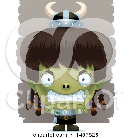 Clipart of a 3d Mad Goblin Girl - Royalty Free Vector Illustration by Cory Thoman