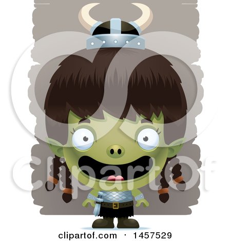 Clipart of a 3d Happy Goblin Girl - Royalty Free Vector Illustration by Cory Thoman