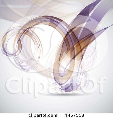Clipart of a Background of an Abstract Swirl in Brown and Purple, over Shading - Royalty Free Vector Illustration by KJ Pargeter