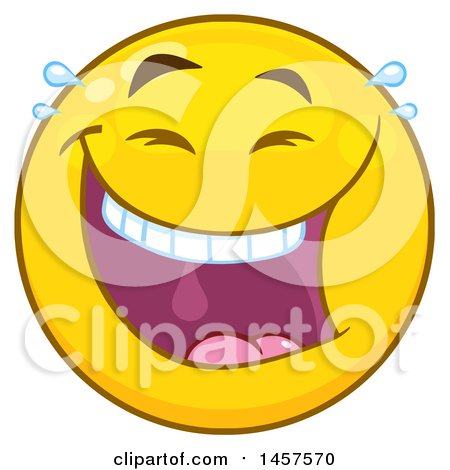 Clipart of a Cartoon Laughing Emoji Smiley Face - Royalty Free Vector  Illustration by Hit Toon #1457570