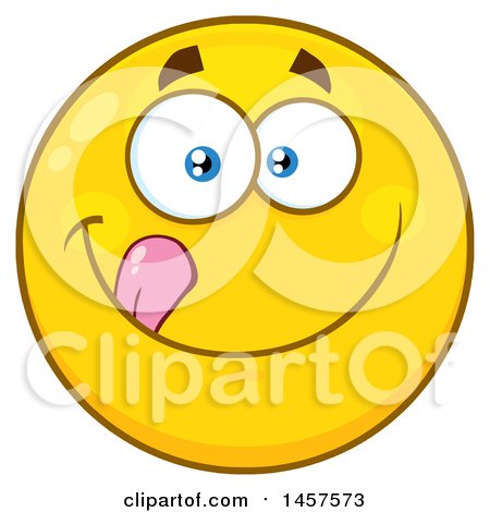 Clipart of a Cartoon Hungry Emoji Smiley Face - Royalty Free Vector Illustration by Hit Toon