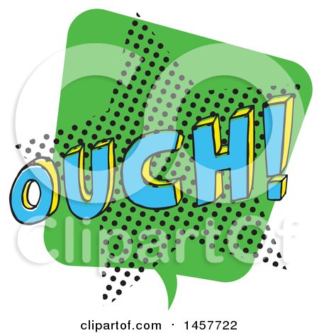Clipart of a Comic Styled Pop Art Ouch Sound Bubble - Royalty Free Vector Illustration by Cherie Reve