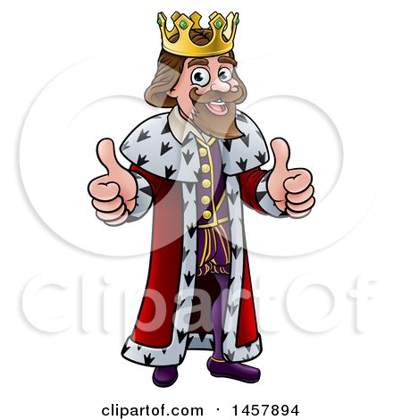 Clipart of a King Giving Two Thumbs up - Royalty Free Vector Illustration by AtStockIllustration