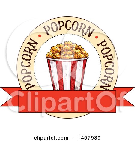 Clipart of a Sketched Popcorn Design - Royalty Free Vector Illustration by Vector Tradition SM