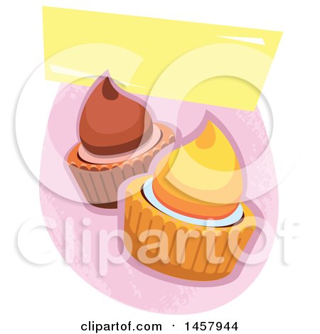 Clipart of a Cupcake Logo or Label - Royalty Free Vector Illustration by Vector Tradition SM