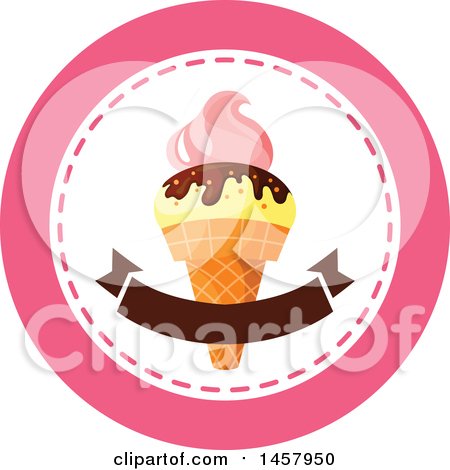 Clipart of a Waffle Ice Cream Cone Design - Royalty Free Vector Illustration by Vector Tradition SM
