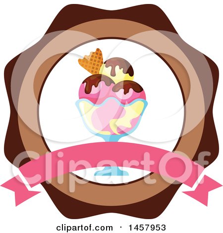 Clipart of an Ice Cream Sundae Design - Royalty Free Vector Illustration by Vector Tradition SM