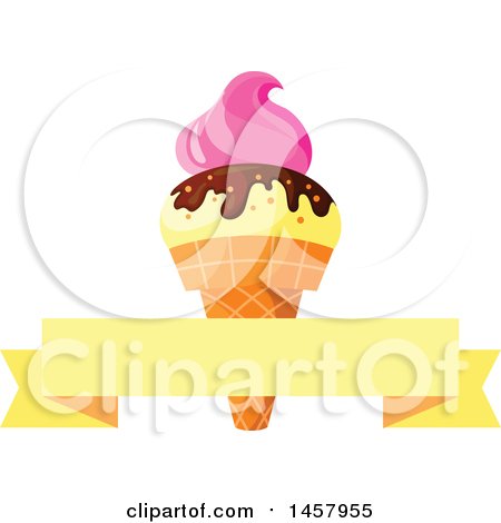 Clipart of a Waffle Ice Cream Cone Design - Royalty Free Vector Illustration by Vector Tradition SM