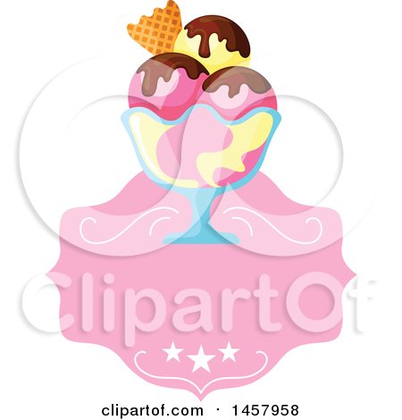 Clipart of an Ice Cream Sundae Design - Royalty Free Vector Illustration by Vector Tradition SM