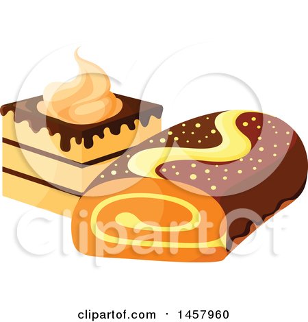 Clipart of a Cake and Roll Design - Royalty Free Vector Illustration by Vector Tradition SM