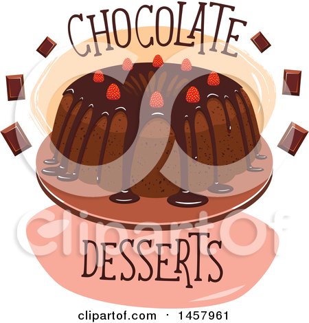 Clipart of a Chocolate Cake Design - Royalty Free Vector Illustration by Vector Tradition SM