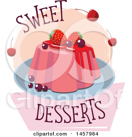 Clipart of a Sweet Desserts Pudding or Cake Design - Royalty Free Vector Illustration by Vector Tradition SM