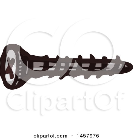 Clipart of a Sketched Screw - Royalty Free Vector Illustration by Vector Tradition SM