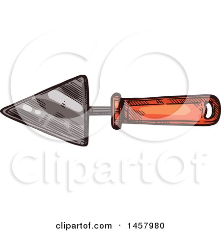 Clipart of a Sketched Trowel - Royalty Free Vector Illustration by Vector Tradition SM