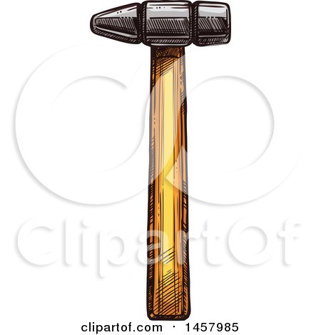 Clipart of a Sketched Hammer - Royalty Free Vector Illustration by Vector Tradition SM