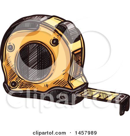Clipart of a Sketched Tape Measure - Royalty Free Vector Illustration by Vector Tradition SM