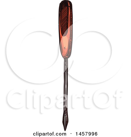 Clipart of a Sketched Screwdriver - Royalty Free Vector Illustration by Vector Tradition SM