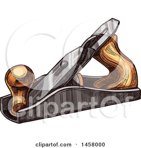 Clipart of a Sketched Smoothing Plane - Royalty Free Vector Illustration by Vector Tradition SM
