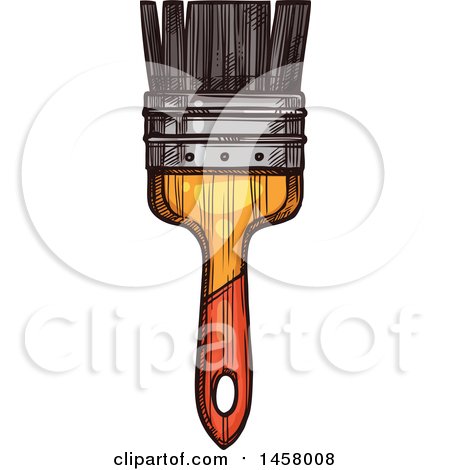 Clipart of a Sketched Paintbrush - Royalty Free Vector Illustration by Vector Tradition SM