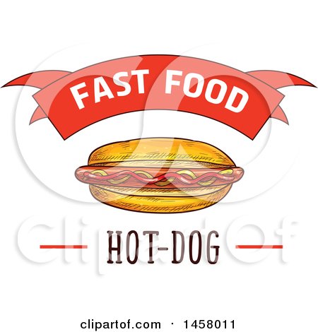 Clipart of a Sketched Hot Dog Design - Royalty Free Vector Illustration by Vector Tradition SM