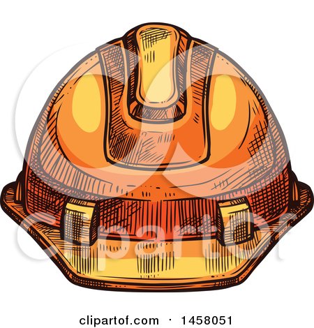 Clipart of a Sketched Hardhat - Royalty Free Vector Illustration by Vector Tradition SM
