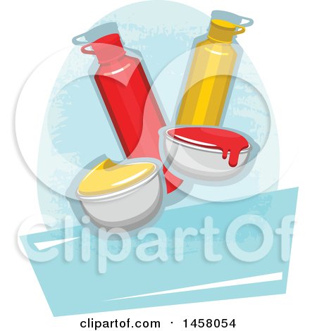 Clipart of a Ketchup and Mustard Design - Royalty Free Vector Illustration by Vector Tradition SM