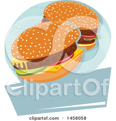 Clipart of a Cheeseburger Design - Royalty Free Vector Illustration by Vector Tradition SM