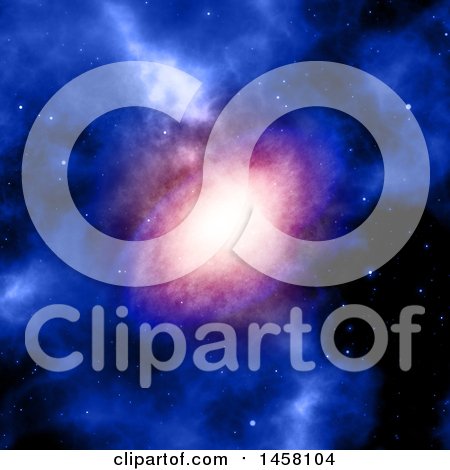 Clipart of a 3d Nebula and Sky Background - Royalty Free Illustration by KJ Pargeter