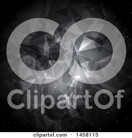 Clipart of a Grayscale Geometric Connection Background - Royalty Free Vector Illustration by KJ Pargeter
