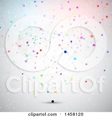 Clipart of a Network of Connected Colorful Dots on Shading - Royalty Free Vector Illustration by KJ Pargeter