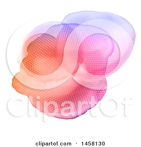 Clipart of a Watercolor Design with Halftone Dots on White - Royalty Free Vector Illustration by KJ Pargeter