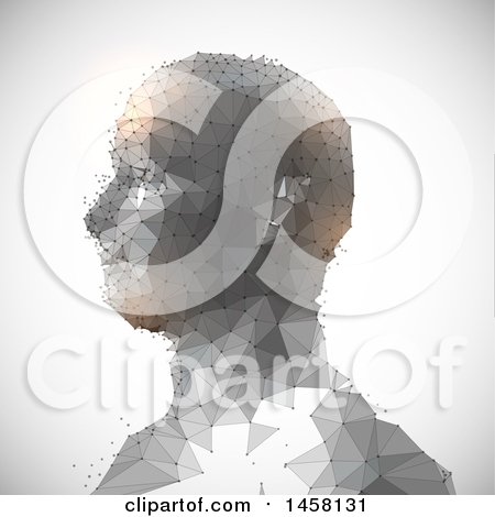 Clipart of a Low Poly Geometric Man with Connected Dots - Royalty Free Vector Illustration by KJ Pargeter