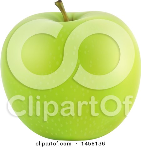 Clipart of a 3d Green Apple - Royalty Free Vector Illustration by cidepix
