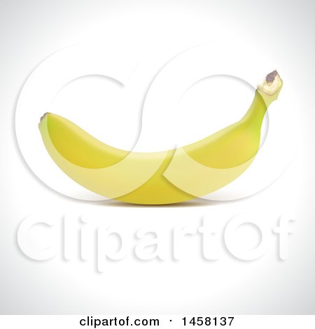 Clipart of a 3d Banana on a Shaded Background - Royalty Free Vector Illustration by cidepix