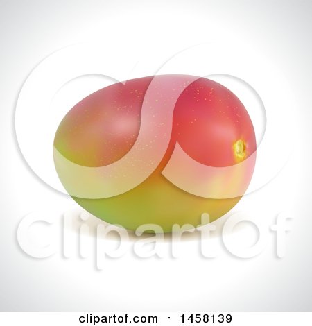 Clipart of a 3d Mango Fruit on a Shaded Background - Royalty Free Vector Illustration by cidepix