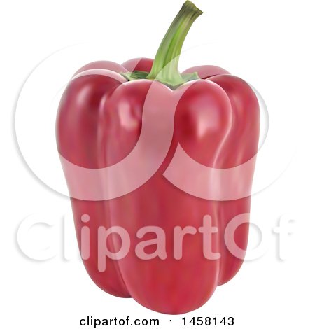 Clipart of a 3d Red Bell Pepper - Royalty Free Vector Illustration by cidepix