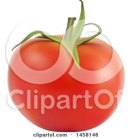 Clipart of a 3d Red Tomato - Royalty Free Vector Illustration by cidepix