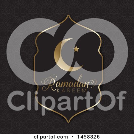 Clipart of a Moon with Ramadan Kareem Text - Royalty Free Vector Illustration by KJ Pargeter