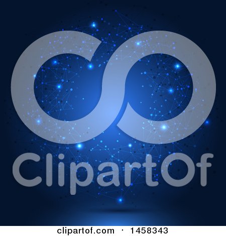 Clipart of a Blue Glowing Background with Connections - Royalty Free Vector Illustration by KJ Pargeter