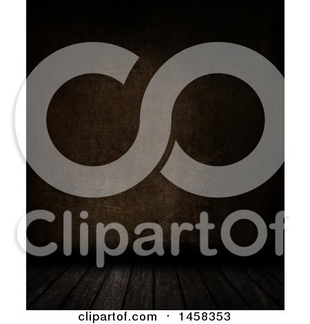 Clipart of a 3d Dark Room Background - Royalty Free Illustration by KJ Pargeter