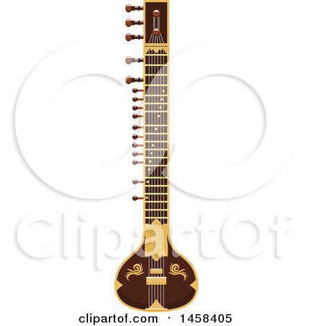 Clipart of a Instrument Sitar - Royalty Free Vector Illustration by Vector Tradition SM