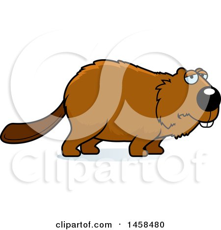 Clipart of a Sad or Depressed Beaver - Royalty Free Vector Illustration by Cory Thoman