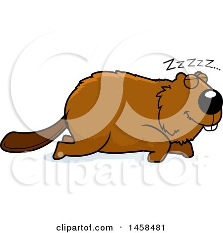 Clipart of a Sleeping Beaver - Royalty Free Vector Illustration by Cory Thoman