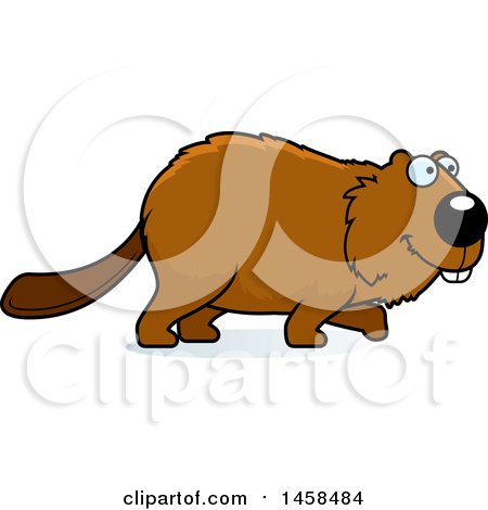 Clipart of a Happy Beaver Walking - Royalty Free Vector Illustration by Cory Thoman